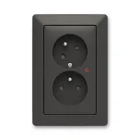 Dvojzásuvka Zoni matná černá s přepěťovou ochanou, clonky ABB 5593T-C02357 237