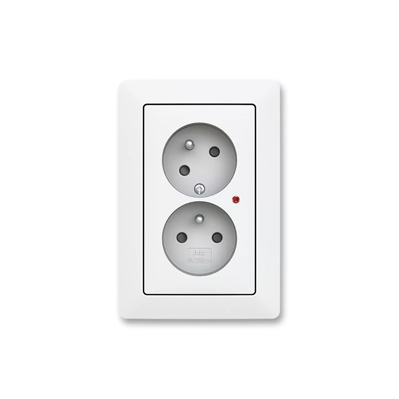 Dvojzásuvka Zoni matná bílá s přepěťovou ochanou, clonky ABB 5593T-C02357 240 Dvojzásuvka Zoni matná bílá s přepěťovou ochanou, clonky ABB 5593T-C02357 240