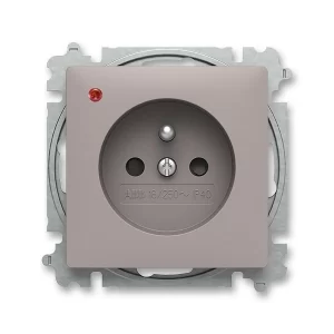 Zásuvka Zoni greige s přepěťovou ochanou, clonky ABB 6699T-A06657 244