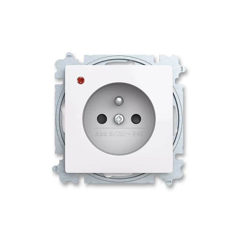 Zásuvka Zoni bílá s přepěťovou ochanou, clonky ABB 6699T-A06657 500 Zásuvka Zoni bílá s přepěťovou ochanou, clonky ABB 6699T-A06657 500