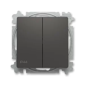 Vypínač střídavý dvojitý č.6+6 ABB Zoni IP44 matná černá 3559T-A52940 237