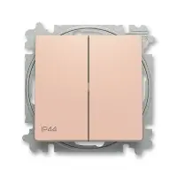 Vypínač střídavý dvojitý č.6+6 ABB Zoni IP44 pudrová 3559T-A52940 242