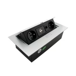 Výklopná zásuvková lišta FK technics 2x230V+2xUSB+RJ45, připojení svorkovnice, 4731728