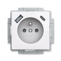 Zásuvka s USB A+C Zoni bílá, clonky ABB 5569T-A32357 500