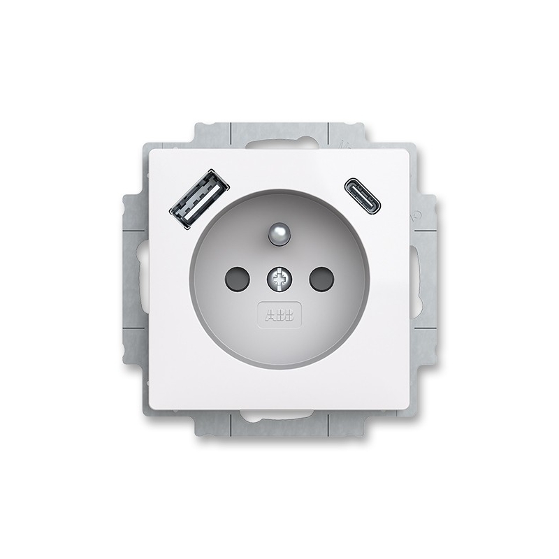 Zásuvka s USB A+C Zoni bílá, clonky ABB 5569T-A32357 500
