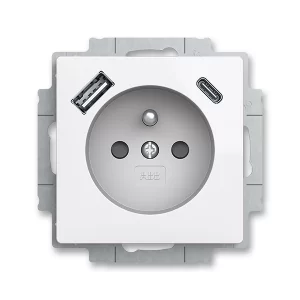 Zásuvka s USB A+C Zoni bílá, clonky ABB 5569T-A32357 500