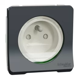 Zásuvka 16A 2P+PE Mureva Styl IP55 antracit, Schneider MUR36133