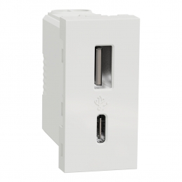 Zásuvka Unica bílá USB A+C,...