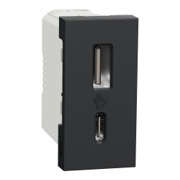 Zásuvka Unica antracit USB...