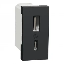 Zásuvka Unica antracit USB...