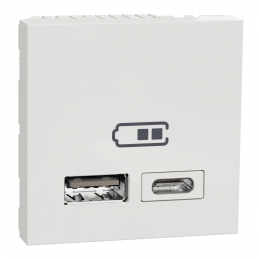 Zásuvka Unica bílá USB A+C,...