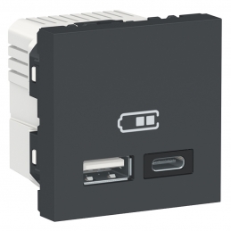 Zásuvka Unica antracit USB...
