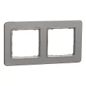 Dvojrámeček Sedna Elements leštěný hliník Schneider SDD370802U
