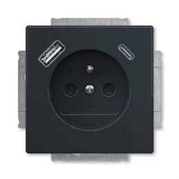Zásuvka s USB A+C Busch-axcent antracitová, clonky ABB 2CKA002017A1913