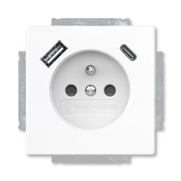 Zásuvka s USB A+C Busch-axcent studio bílá, clonky ABB 2CKA002017A1916