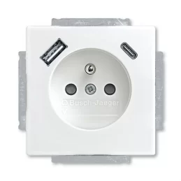 Zásuvka s USB A+C Busch-axcent mechová bílá, clonky ABB 2CKA002017A1918