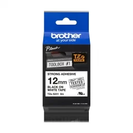 Extra přilnavá páska Brother TZe-S231 12 mm × 8 m bílá / černá TZES231