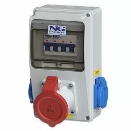 Zásuvková kombinace MIN 32 A 5p 400 V + 2× 230 V N.G. Elektro SJ 53 6962 MN.01