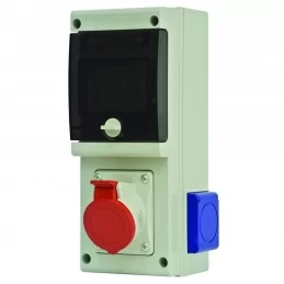 Zásuvková rozvodnice CEE 16 A 5P + 2x 230 V SCAME BLOCK 632.1W-011