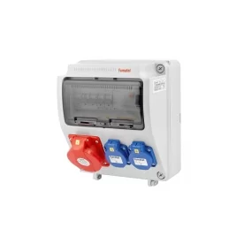 Zásuvková rozvodnice 2x 230 V + CEE 16 A 5P s chráničem IP54 Famatel V165