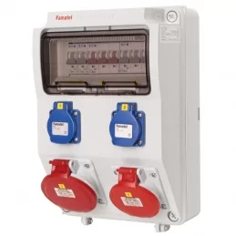 Zásuvková rozvodnice 2x 230 V + CEE 16 A + CEE 32 A IP54 Famatel V385