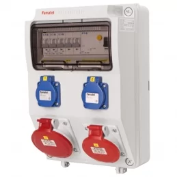 Zásuvková rozvodnice 2x 230 V + CEE 16 A + CEE 32 A s chráničem IP54 Famatel V390