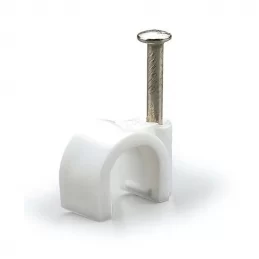 Kabelová příchytka s hřebíkem pro kabel 6 mm bílá, balení 100 ks SCAME 830.30/6