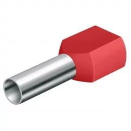 Dvojitá lisovací dutinka izolovaná 2×1,5 mm², délka 8 mm, rudá, Technik Elektro DD 1,5- 8 ČERNÁ