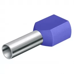 Dvojitá lisovací dutinka izolovaná 2×2,5 mm², délka 10 mm, modrá, Technik Elektro DD 2,5-10 MODRÁ