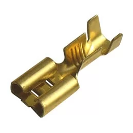 Mosazná plochá objímka Faston 6,3×0,8 mm, pro vodič 0,5–1,5 mm², Technik Elektro MO 1,5-68