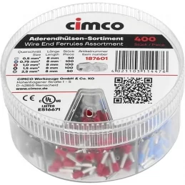 Sada izolovaných lisovacích dutinek 0,5–2,5 mm², 400 ks, CIMCO 187601
