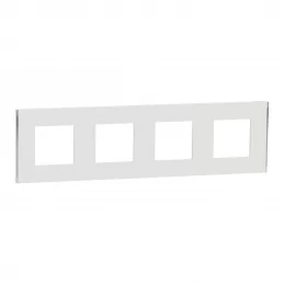Čtyřrámeček Unica Deco Subtle Bílá / Silver Schneider NU600840
