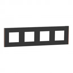 Čtyřrámeček Unica Deco Subtle Antracit / Copper Schneider NU600841