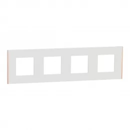 Čtyřrámeček Unica Deco Subtle Bílá / Copper Schneider NU600842