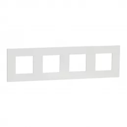 Čtyřrámeček Unica Deco Essentials Bílá Schneider NU600818