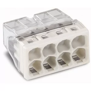 Spojovací krabicová svorka COMPACT 2273-208, Pro plné vodiče, Max. 2,5 mm², 8 vodičů, Barva pouzdra transparentní, Barva krytu světle šedá, Okolní teplota: max. 60 °C (T60), 2,50 mm²