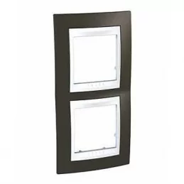 Krycí rámeček UNICA Plus dvojnásobný vertikální,Cacao/polar MGU6.004V.871 Schneider Electric