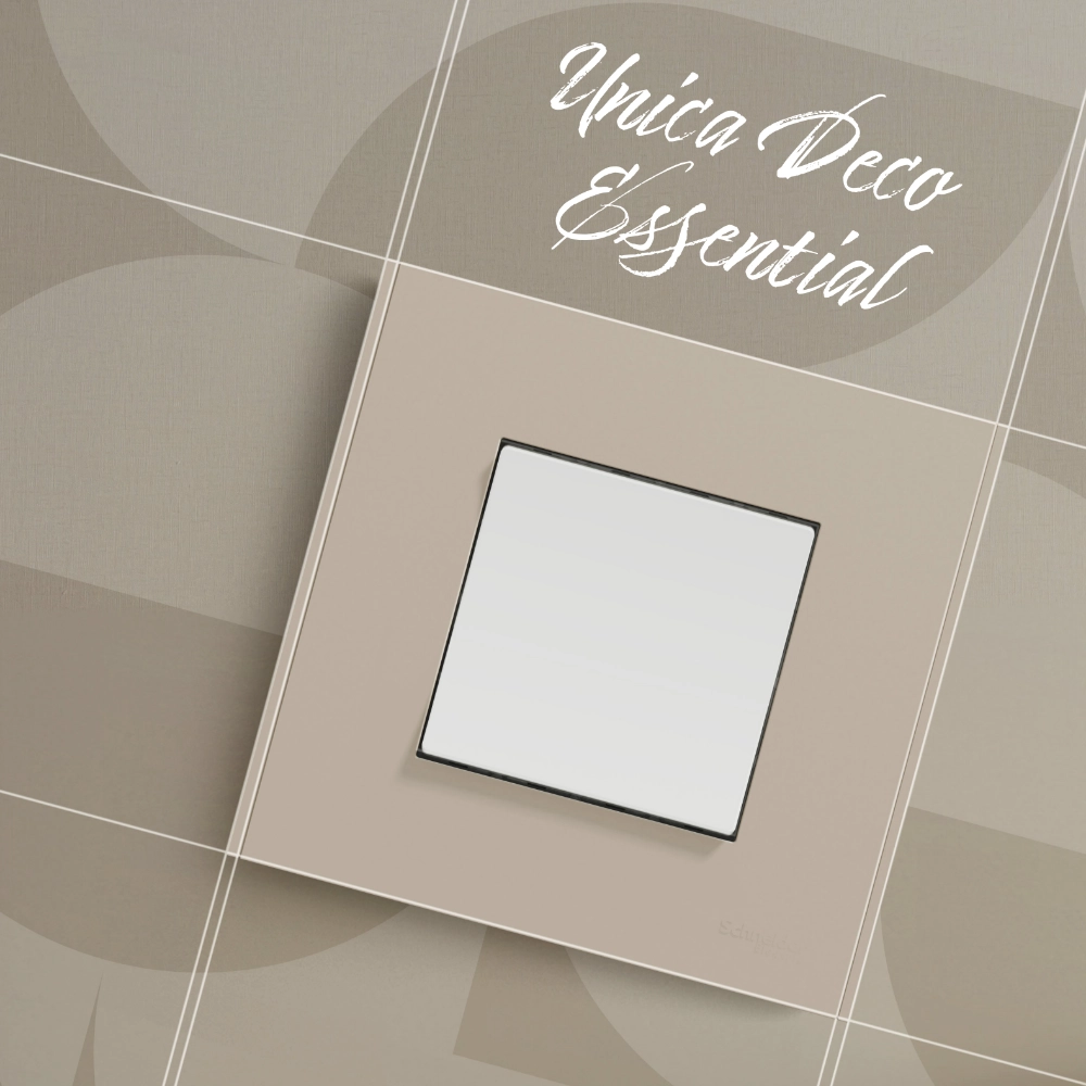 Unica Deco Essentials vypínače a zásuvky v interiéru