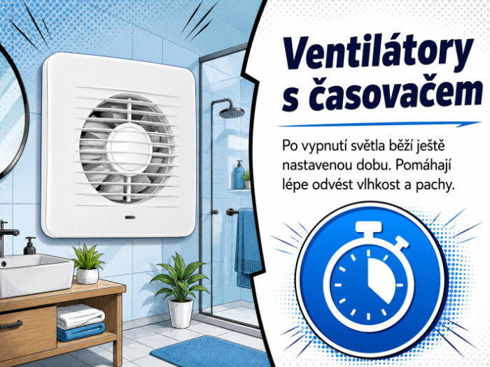 Ventilátory do koupelny s časovačem